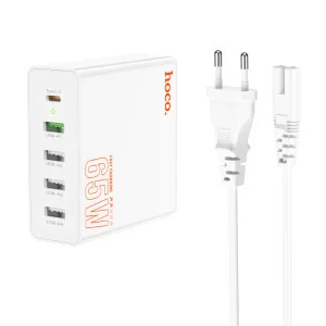 Incarcator Hoco C114A Vision (4*USB + 1*USB-C) (65W) [White]
